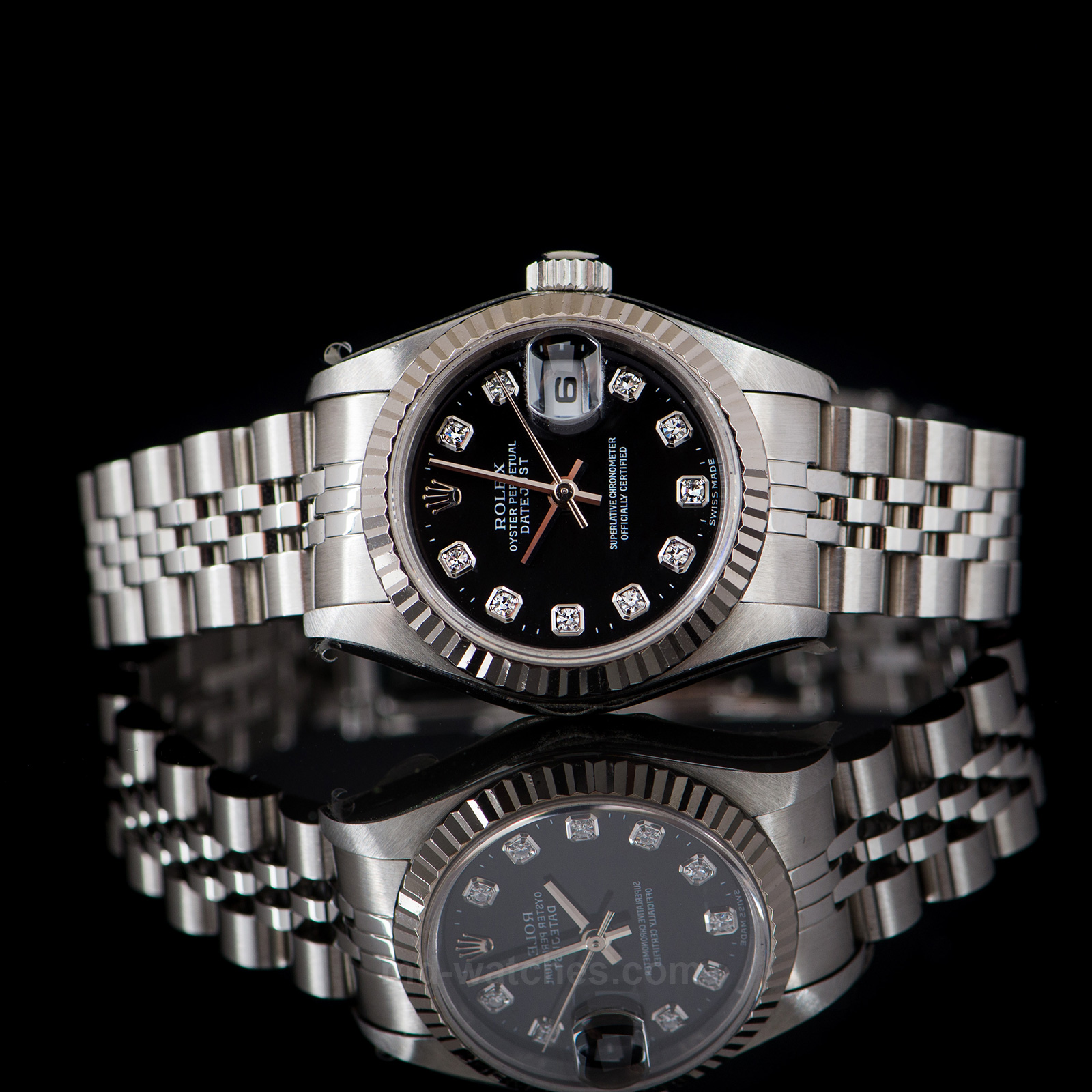 rolex oyster perpetual datejust black face price